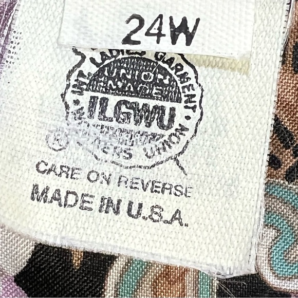 VINTAGE bow tie blouse 80s coquette floral paisley button down demure dressy - Picture 12 of 14